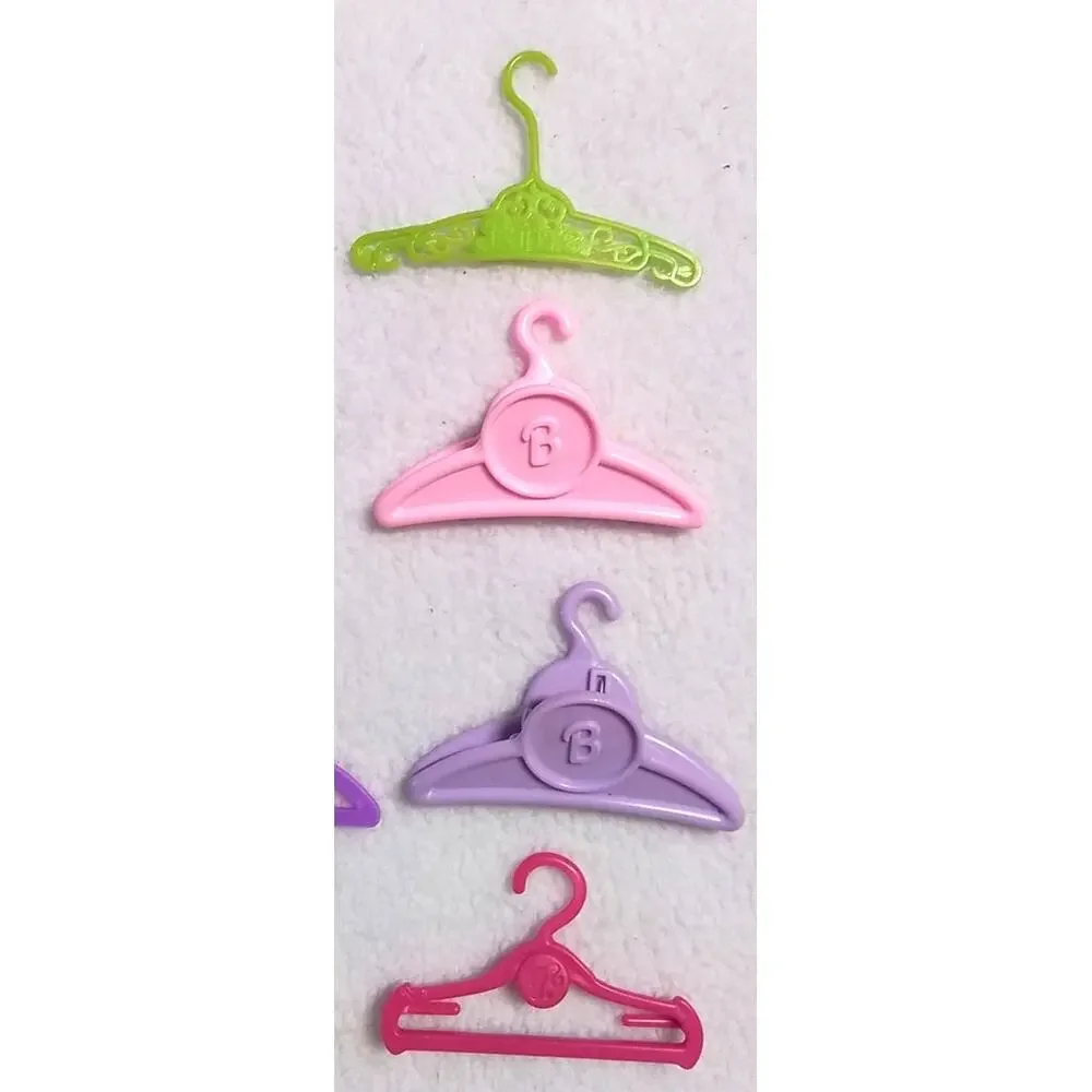Authentic Mattel Barbie Doll Clothes Hangers 14 Pc Lot Snap Clip Mixed Styles